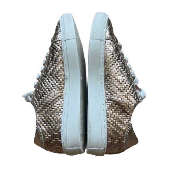 SOLE BLISS. Metallic Weave Leather Sneakers. Wmn Sz 36/US Sz 5. Made in a Italy - Picture 5 of 10
